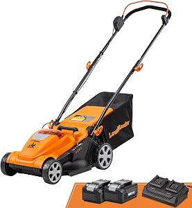 LawnMaster CLMF4815E 48V MAX 15-inch Brushless Cordless Lawn Mower with 2X24V MAX 4.0Ah Ba