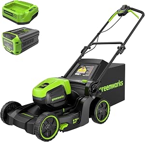 Greenworks 60V 17" Brushless Cordless Push Lawn Mower, 2-in-1 Mulching/Bagging, 4.0Ah